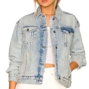 Free People Jolene Trucker Denim Jacket Tennessee River size XS